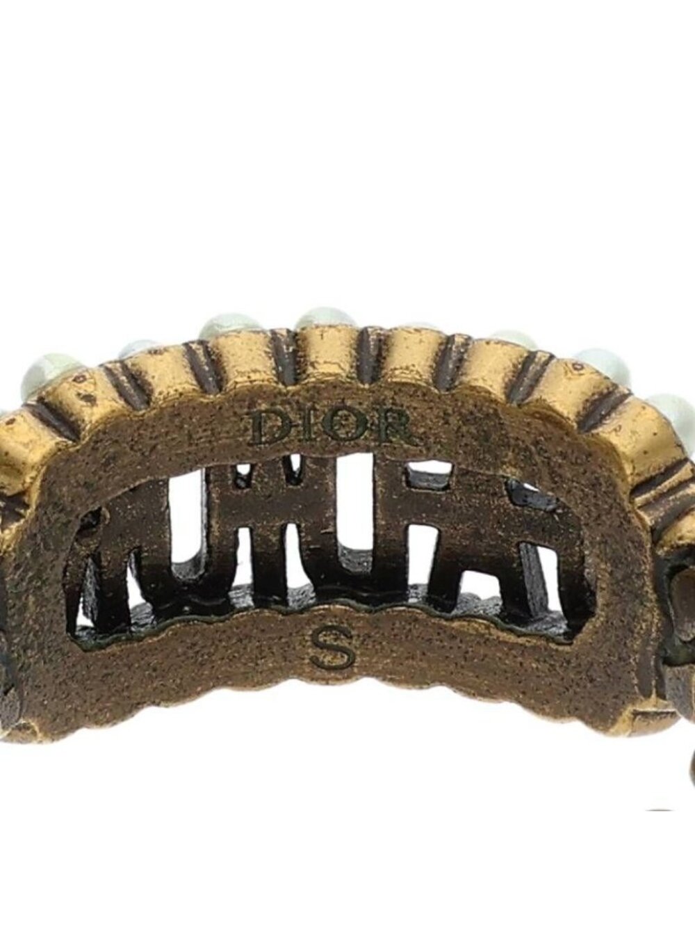Dior Logo Pearl Chain Ring - Picture 6 of 6